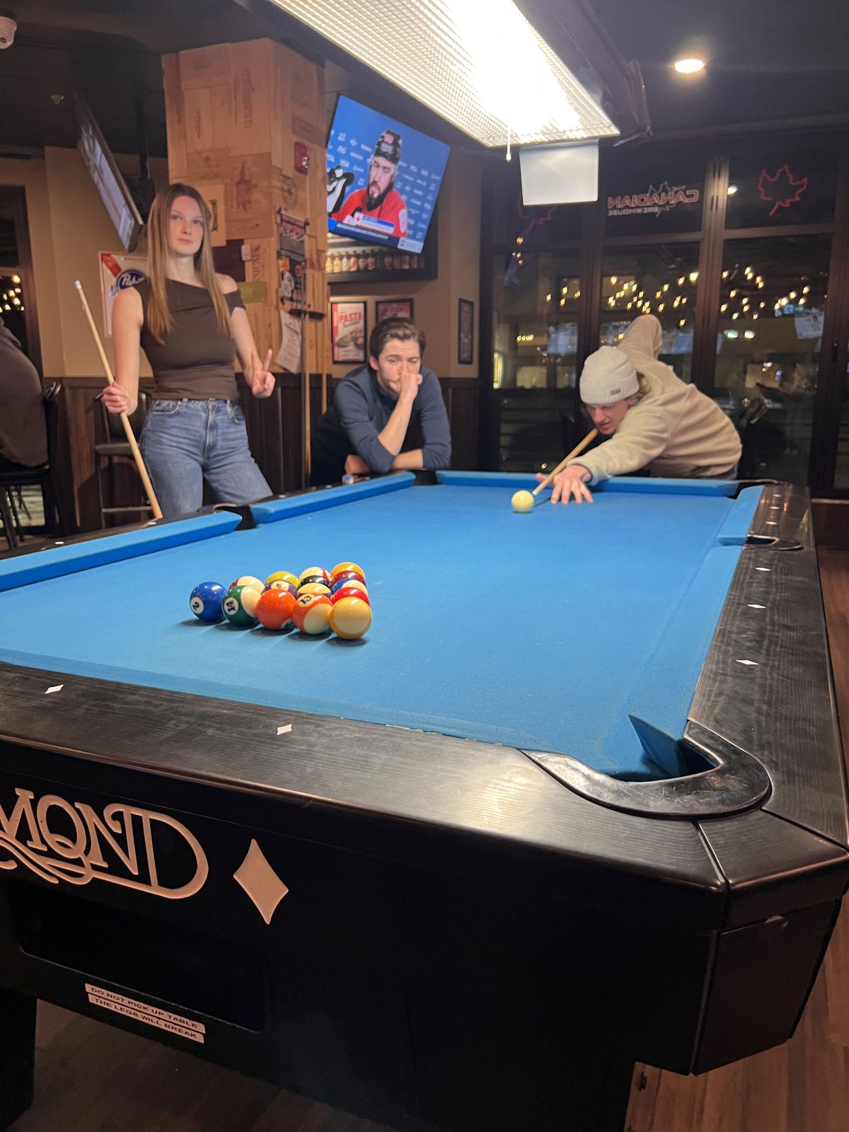 Members playing pool